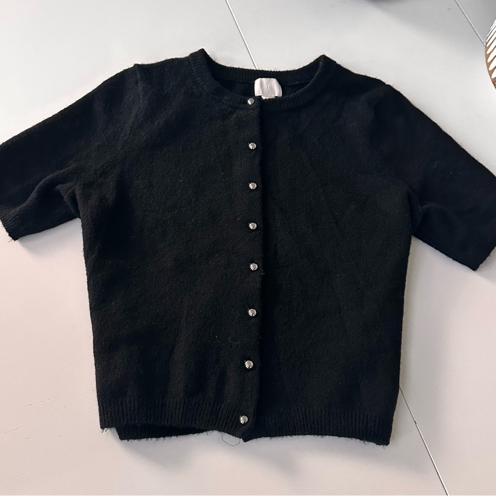 H&M Black Short Sleeve Cardigan